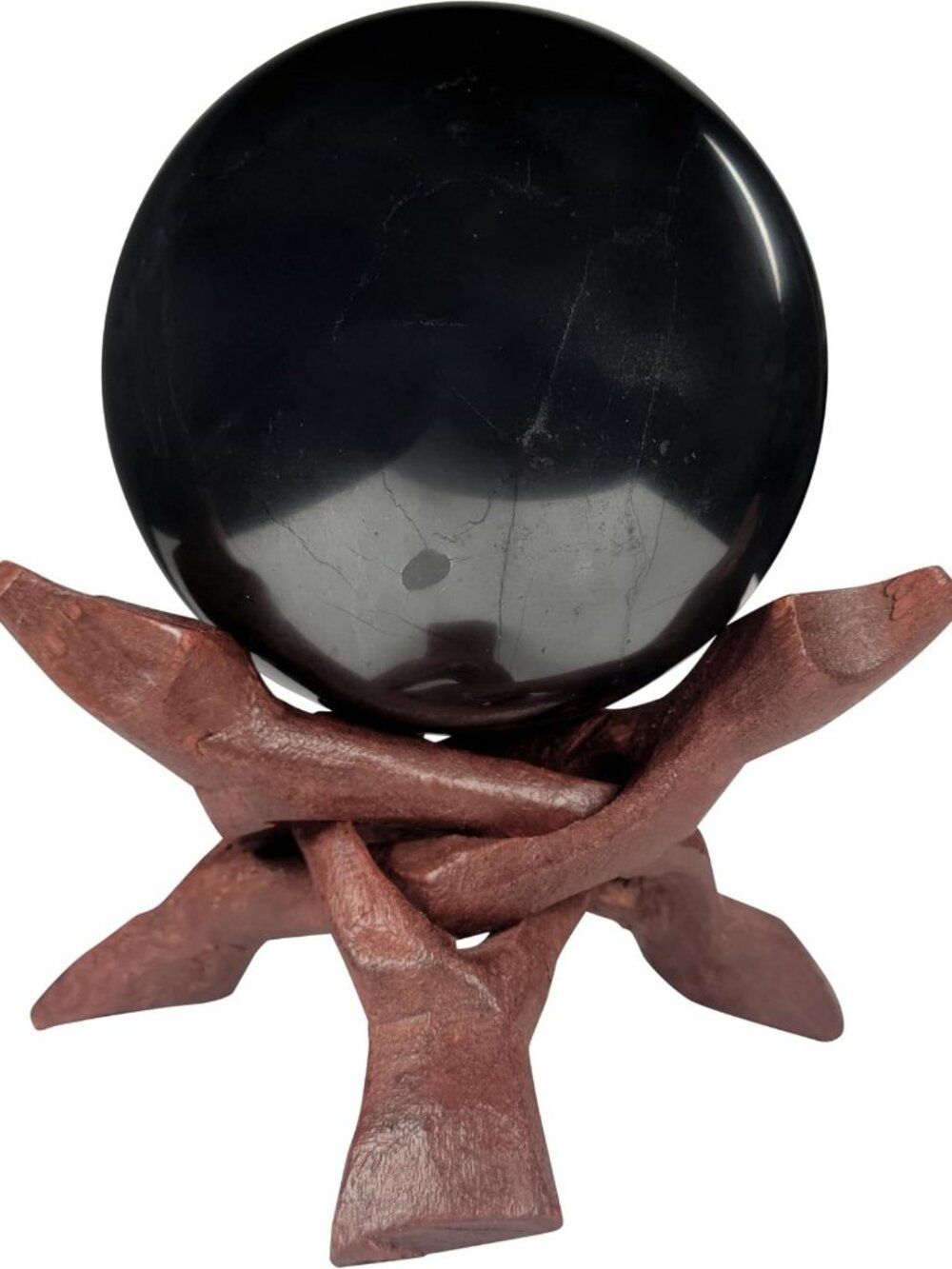 Polished 70mm Shungite Sphere - Natural Healing Crystal for Feng Shui & Home
